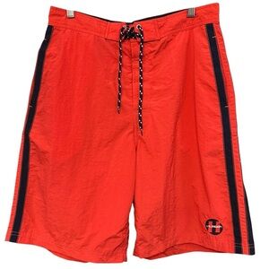 Tommy Hilfiger Red Nylon Swim Trunks Board Shorts M